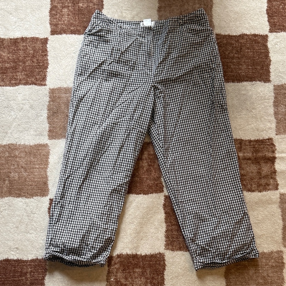 Talbots Women’s Black and White Gingham Chinos